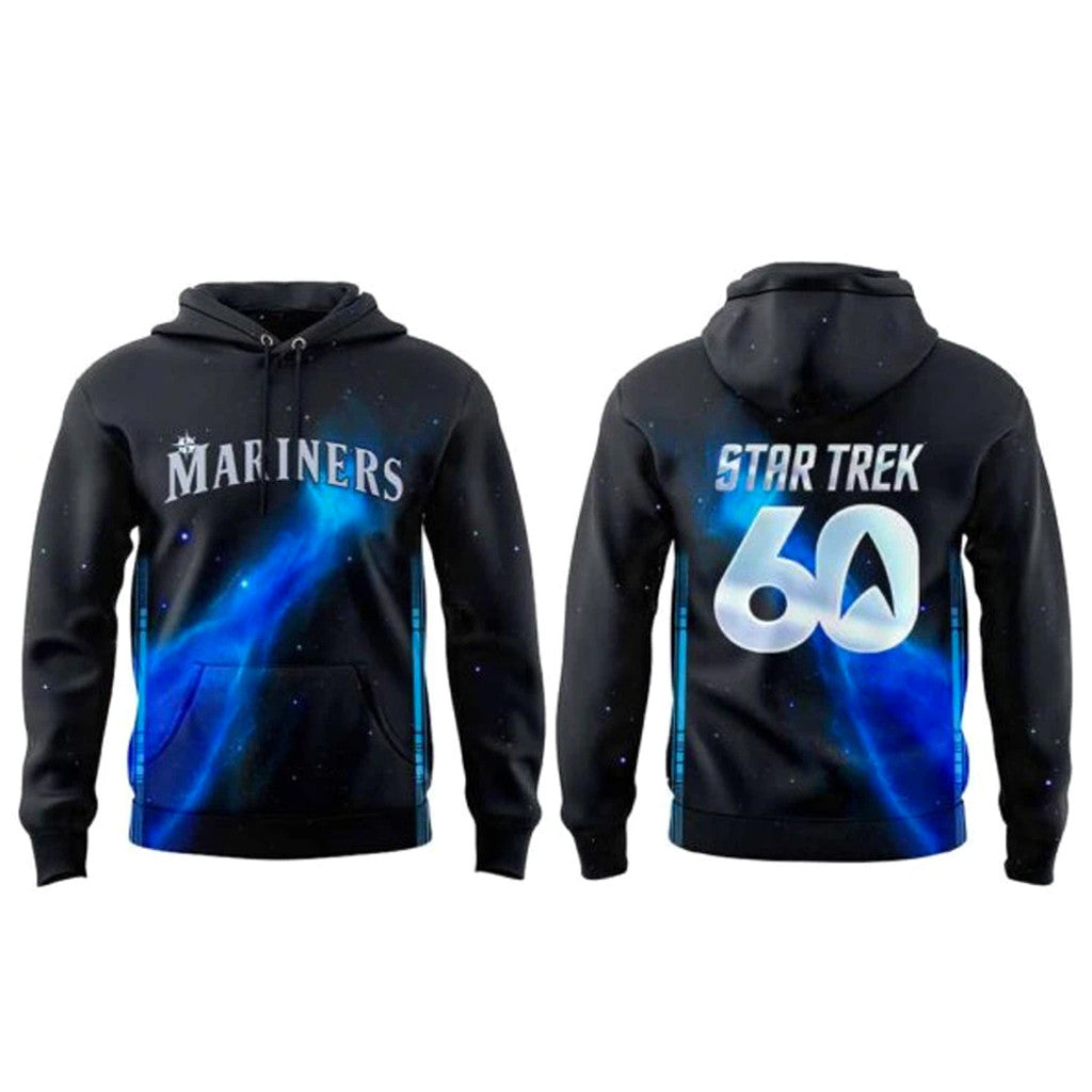 Unisex Seattle Mariners Star Trek 60th Anniversary Night 2026 Graphic Hoodie for Baseball Fans