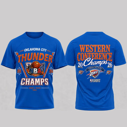 Unisex Oklahoma City Thunder 2026 Western Champions Graphic Shirt for Basketball Fans