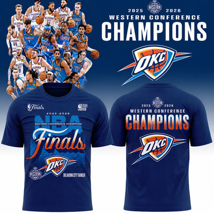 Unisex Oklahoma City Thunder 2026 Western Conference Champions Graphic Shirt for Basketball Fans