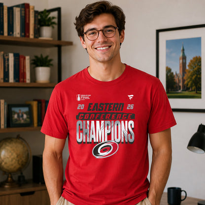 Unisex Red 2026 Eastern Conference Champions Graphic Shirt for Hockey Fans