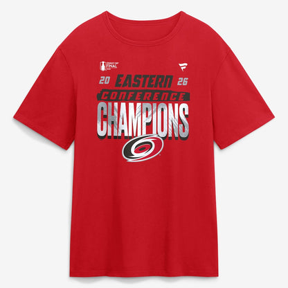 Unisex Carolina Hurricanes Red 2026 Eastern Conference Champions Graphic Shirt for Hockey Fans