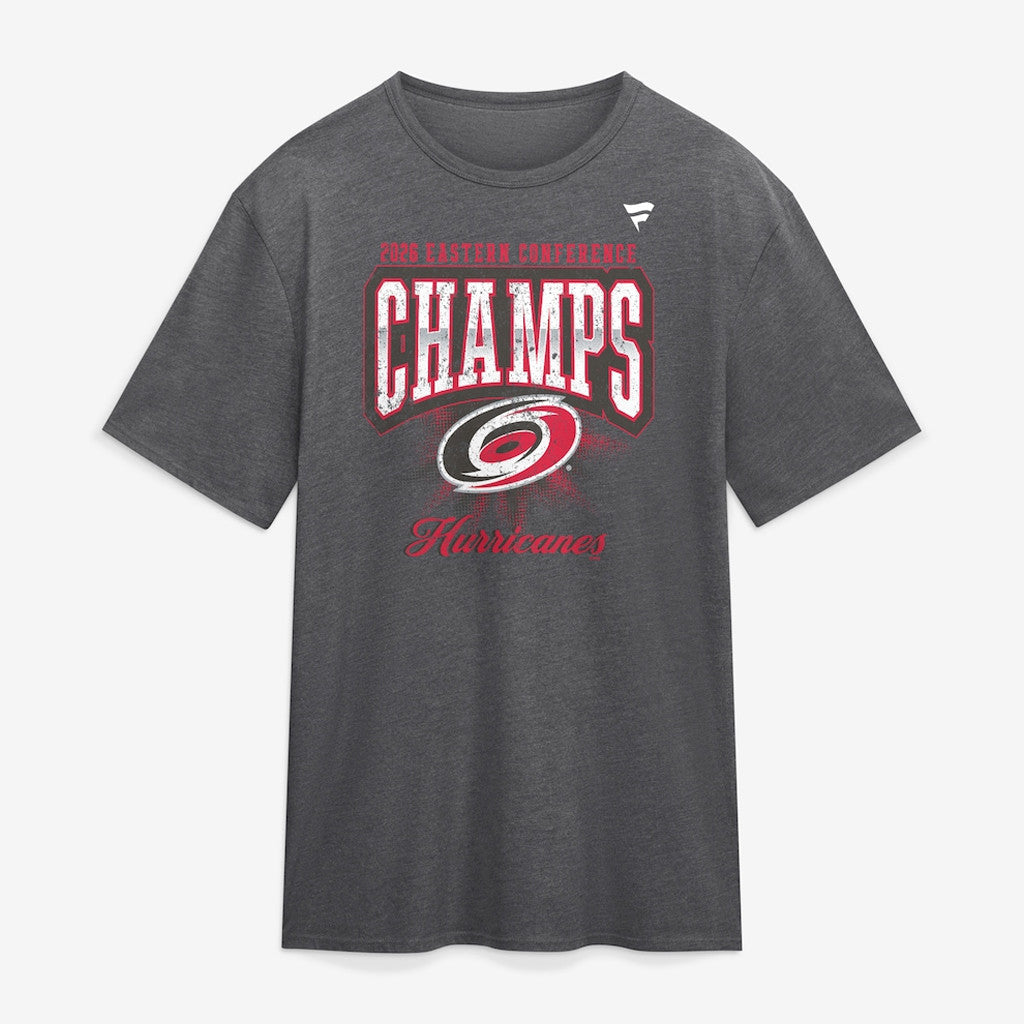 Unisex Carolina Hurricanes 2026 Eastern Conference Champions Vintage Tri Blend Graphic Shirt for Hockey Fans