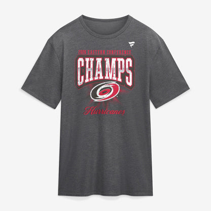 Unisex Carolina Hurricanes 2026 Eastern Conference Champions Vintage Tri Blend Graphic Shirt for Hockey Fans