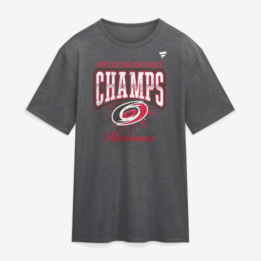 Unisex Carolina Hurricanes 2026 Eastern Conference Champions Vintage Tri Blend Graphic Shirt for Hockey Fans