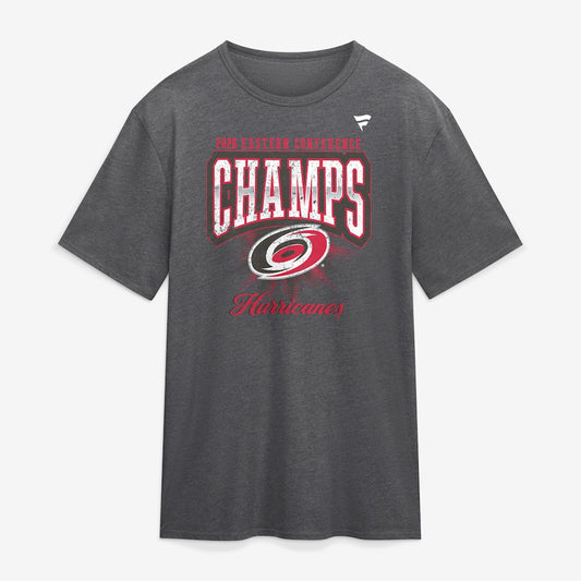 Unisex Carolina Hurricanes 2026 Eastern Conference Champions Vintage Tri Blend Graphic Shirt for Hockey Fans
