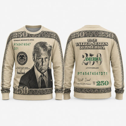 Unisex Two Hundred Fifty Dollar Bill Graphic Shirt 2026 for Patriotic Fans