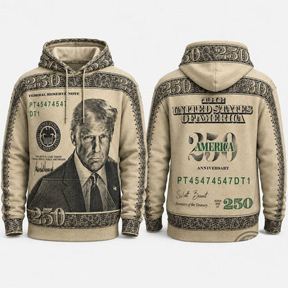 Unisex Two Hundred Fifty Dollar Bill Graphic Shirt 2026 for Patriotic Fans