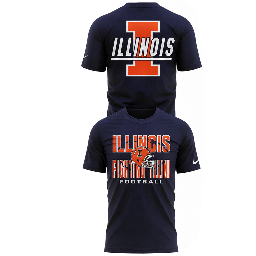 Unisex Illinois Fighting Illini 2026 Navy Graphic Shirt for College Sports Fans