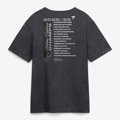 Unisex Heather Charcoal 2026 Western Conference Champions Roster Graphic Shirt for Basketball Fans