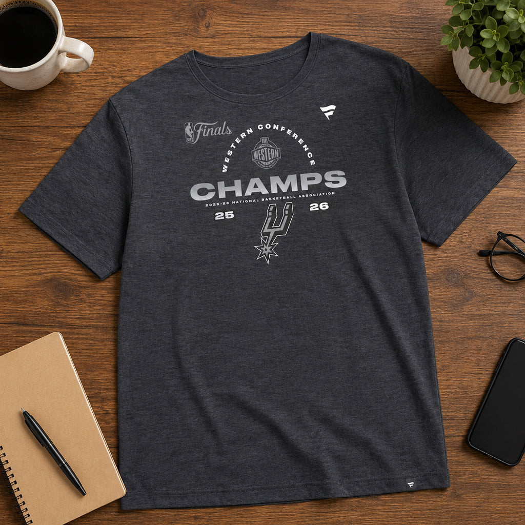 Unisex Heather Charcoal 2026 Western Conference Champions Roster Graphic Shirt for Basketball Fans