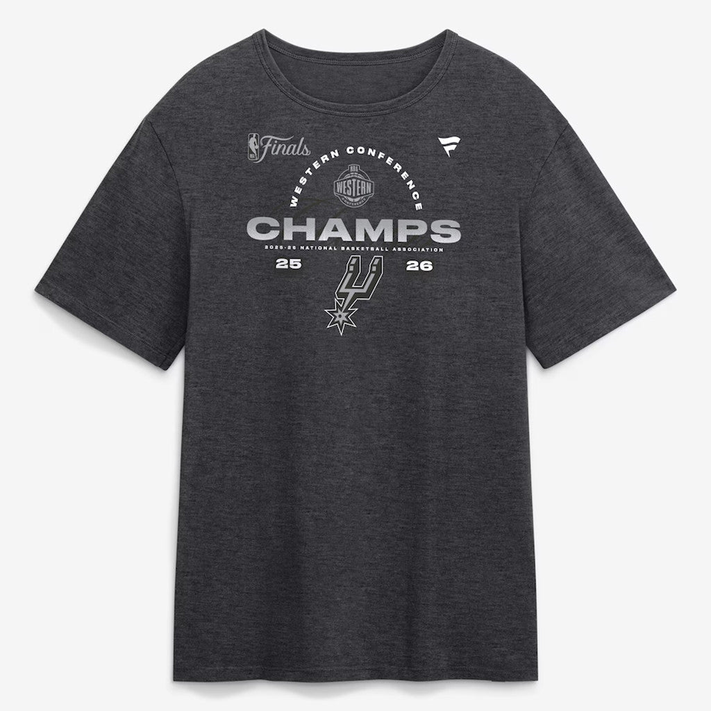 Unisex San Antonio Spurs Heather Charcoal 2026 Western Conference Champions Roster Graphic Shirt for Basketball Fans
