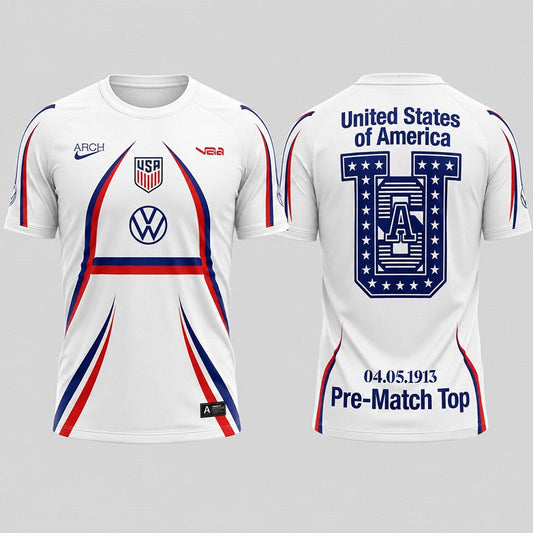 Unisex United States Of America Pre Match Top 2026 Graphic Shirt for Soccer Fans