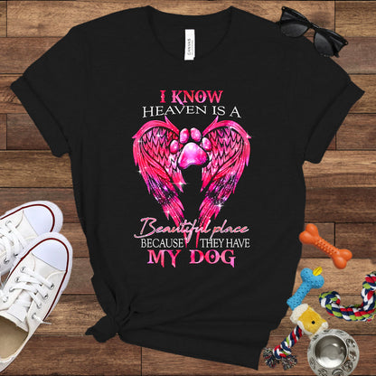 I Know Heaven Is A Beautiful Place Because They Have My Dog - Dog Memorial Bella Canvas T-Shirt