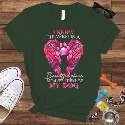 I Know Heaven Is A Beautiful Place Because They Have My Dog - Dog Memorial Bella Canvas T-Shirt