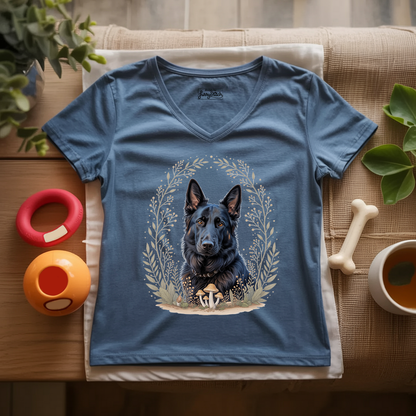 Bohemian Black Shepherd Lady V-Neck