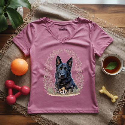 Bohemian Black Shepherd Lady V-Neck