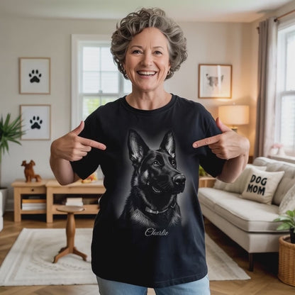 Custom German Shepherd Portrait Shirts – From Your Photo