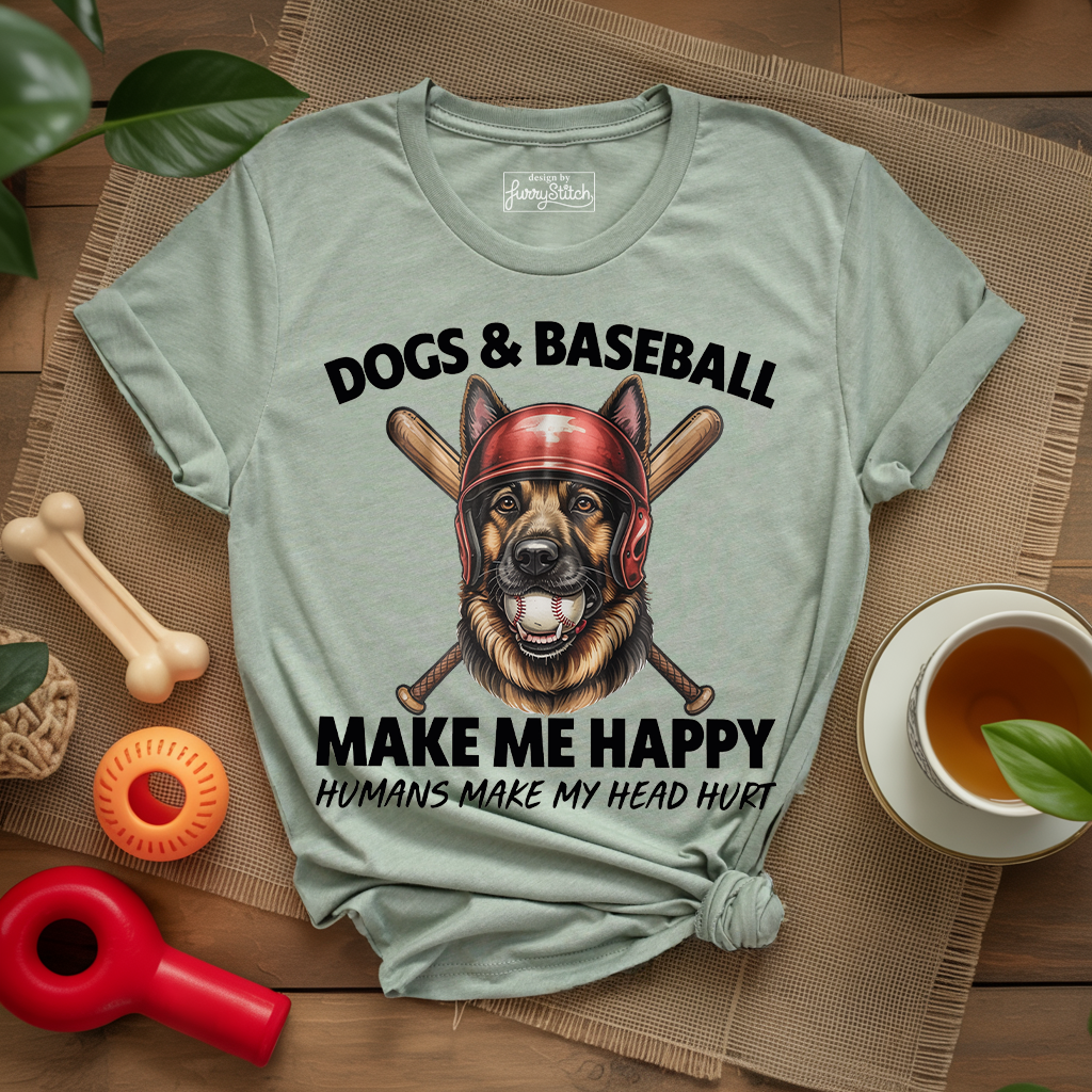 Dogs And Baseball T-shirt