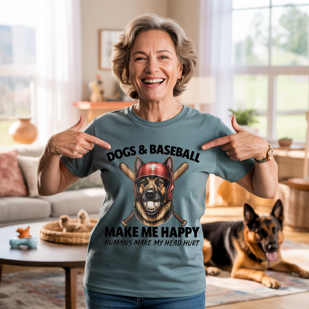 Dogs And Baseball T-shirt