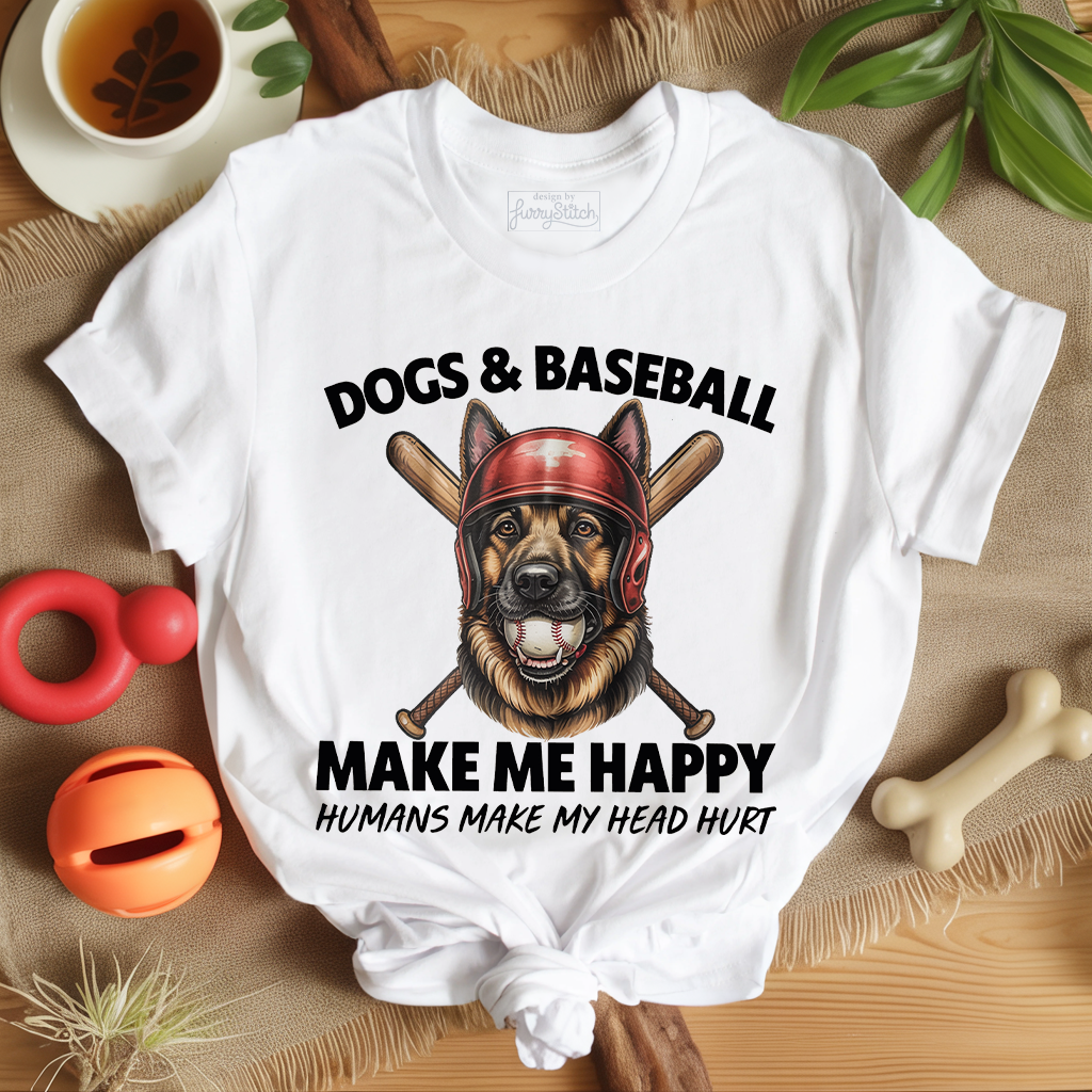 Dogs And Baseball T-shirt