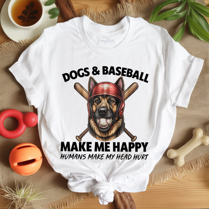 Dogs And Baseball T-shirt