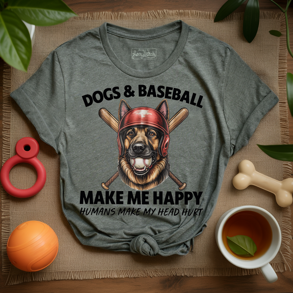 Dogs And Baseball T-shirt