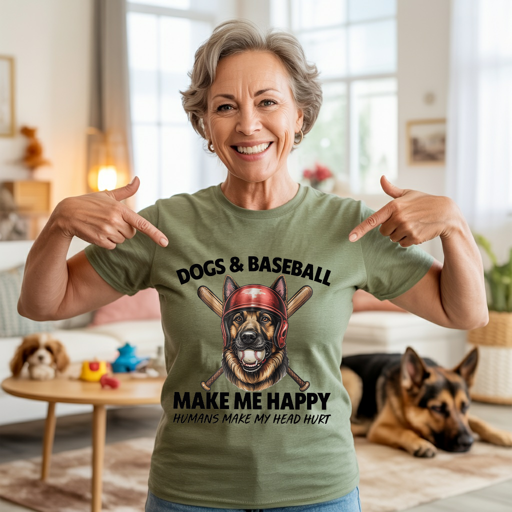 Dogs And Baseball T-shirt